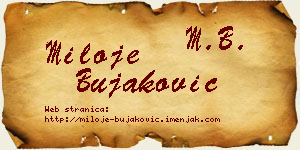 Miloje Bujaković vizit kartica